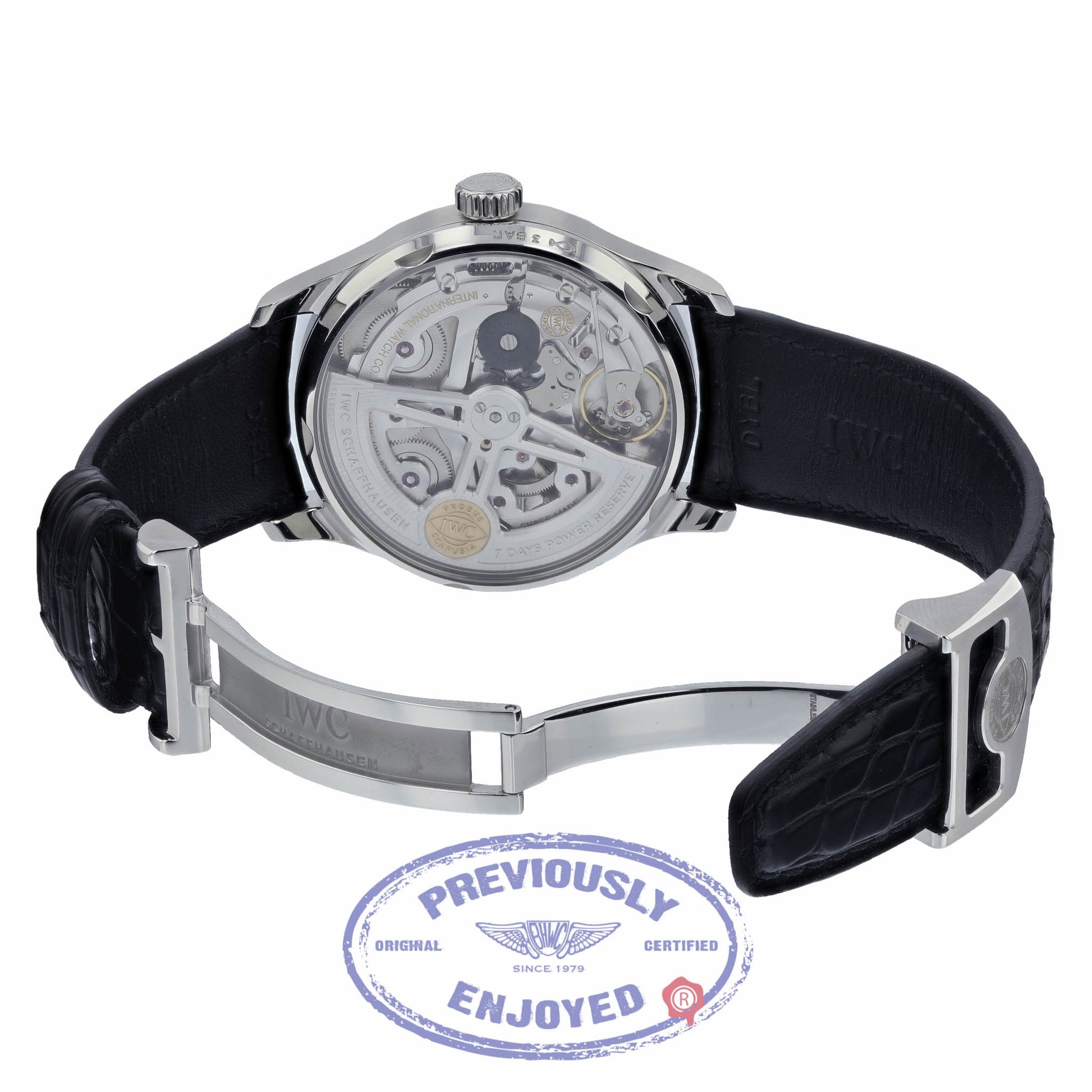 IWC Portugieser Seven Day Reserve 42.3mm Blue Dial Stainless Steel IW500710 5VPMNM - Beverly Hills Watch Company