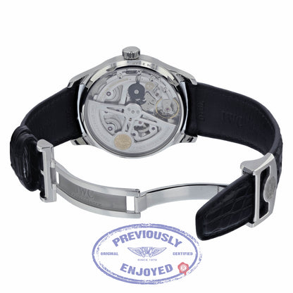 IWC Portugieser Seven Day Reserve 42.3mm Blue Dial Stainless Steel IW500710 5VPMNM - Beverly Hills Watch Company