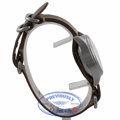 IWC Spitfire 39MM Stainless Steel Black Dial Chronograph Leather Strap IW370613 9NYR0X - Beverly Hills Watch Company Watch Store