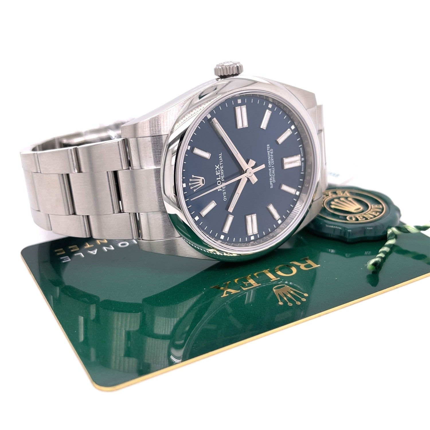 Rolex Oyster Perpetual 41mm Stainless Steel Blue Dial 124300 J1N12R - Beverly Hills Watch Company
