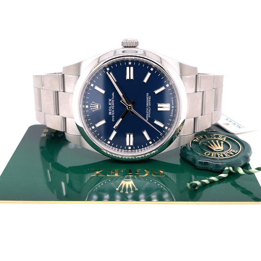Rolex Oyster Perpetual 41mm Stainless Steel Blue Dial 124300 J1N12R - Beverly Hills Watch Company