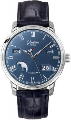 Glashutte Original Senator Perpetual 42mm Stainless Steel Blue Dial 100-02-07-12-30 - Beverly Hills Watch Company