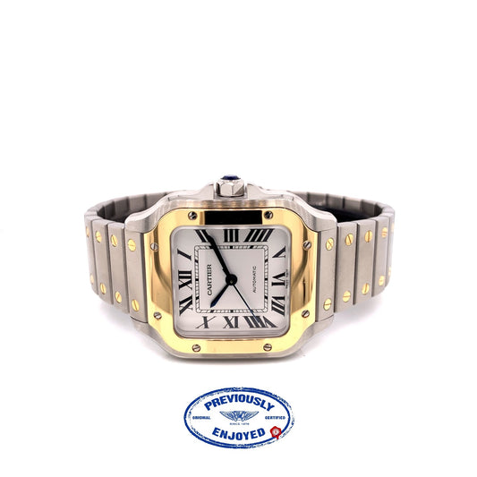 Cartier Santos Medium 18k Yellow Gold and Stainless W2SA0007 J688PL Beverly Hills Watch Company