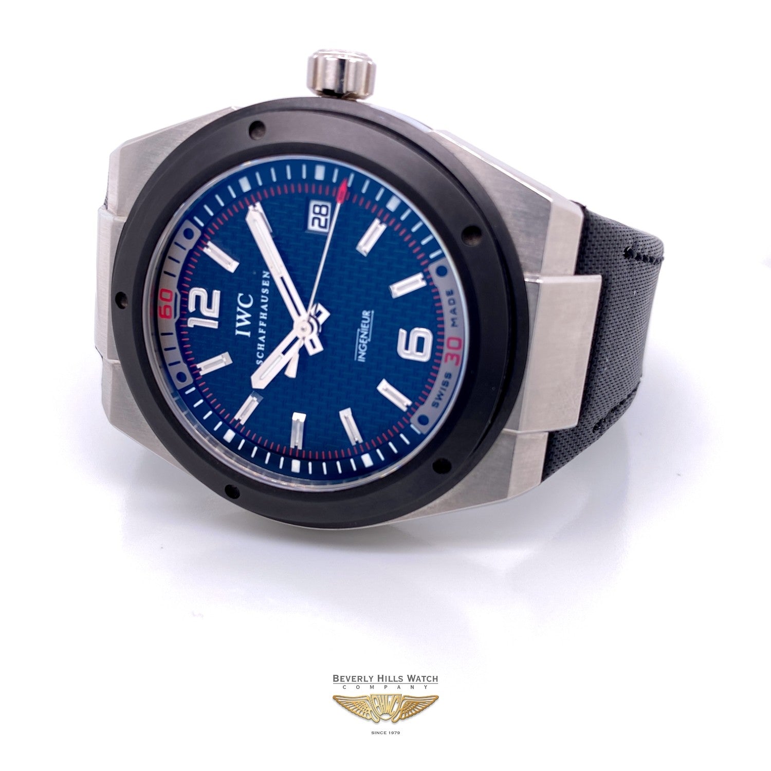 IWC Ingenieur 44mm Stainless Steel and Ceramic Bezel IW323401 J86CAN - Beverly Hills Watch Company