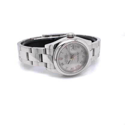 Rolex Lady Datejust 26 Rhodium Roman Dial Stainless Steel 179160 J899N8 - Beverly Hills Watch Company