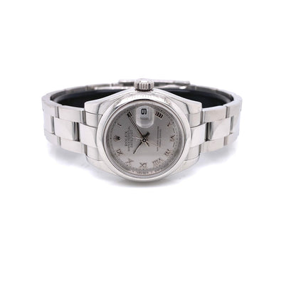 Rolex Lady Datejust 26 Rhodium Roman Dial Stainless Steel 179160 J899N8 - Beverly Hills Watch Company
