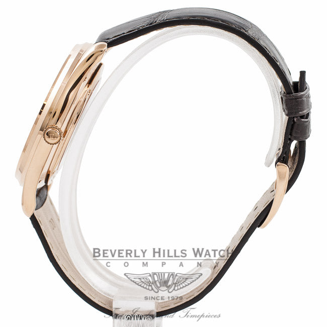 Jaeger Le-Coultre Ultra Thin Perpetual 39MM 18K Rose Gold Eggshell Beige Dial Power Reserve Q1302520 AKT2BP - Beverly Hills Watch Company Watch Store