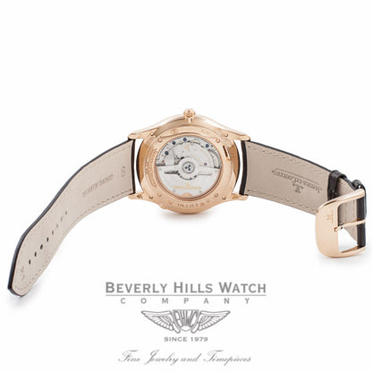 Jaeger Le-Coultre Ultra Thin Perpetual 39MM 18K Rose Gold Eggshell Beige Dial Power Reserve Q1302520 AKT2BP - Beverly Hills Watch Company Watch Store