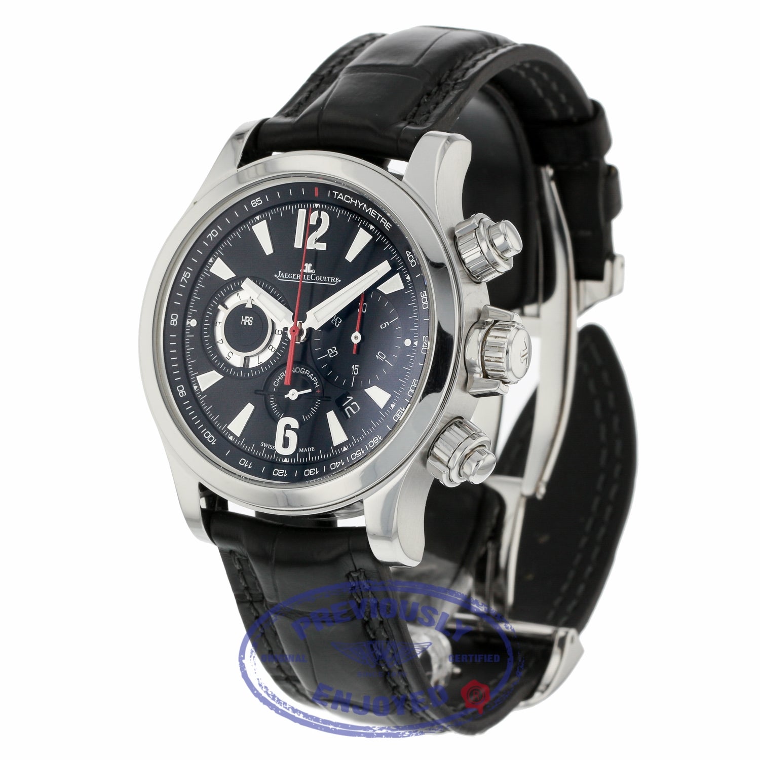 Jaeger LeCoultre 41.5mm Master Compressor Chronograph Black Galvanic Dial 1758421 PEXMPV - Beverly Hills Watch