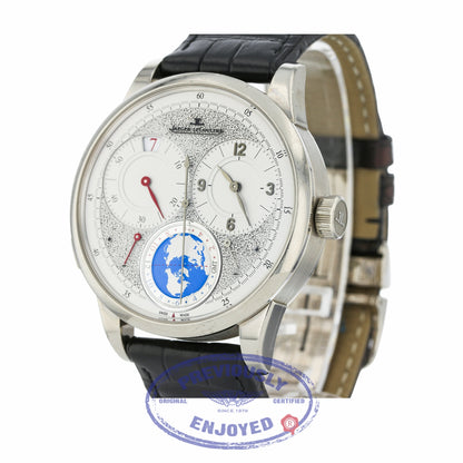 Jaeger LeCoultre 42mm 18K White Gold Duometre Unique Travel Time Q6063540 KQ1ZD1 - Beverly Hills Watch
