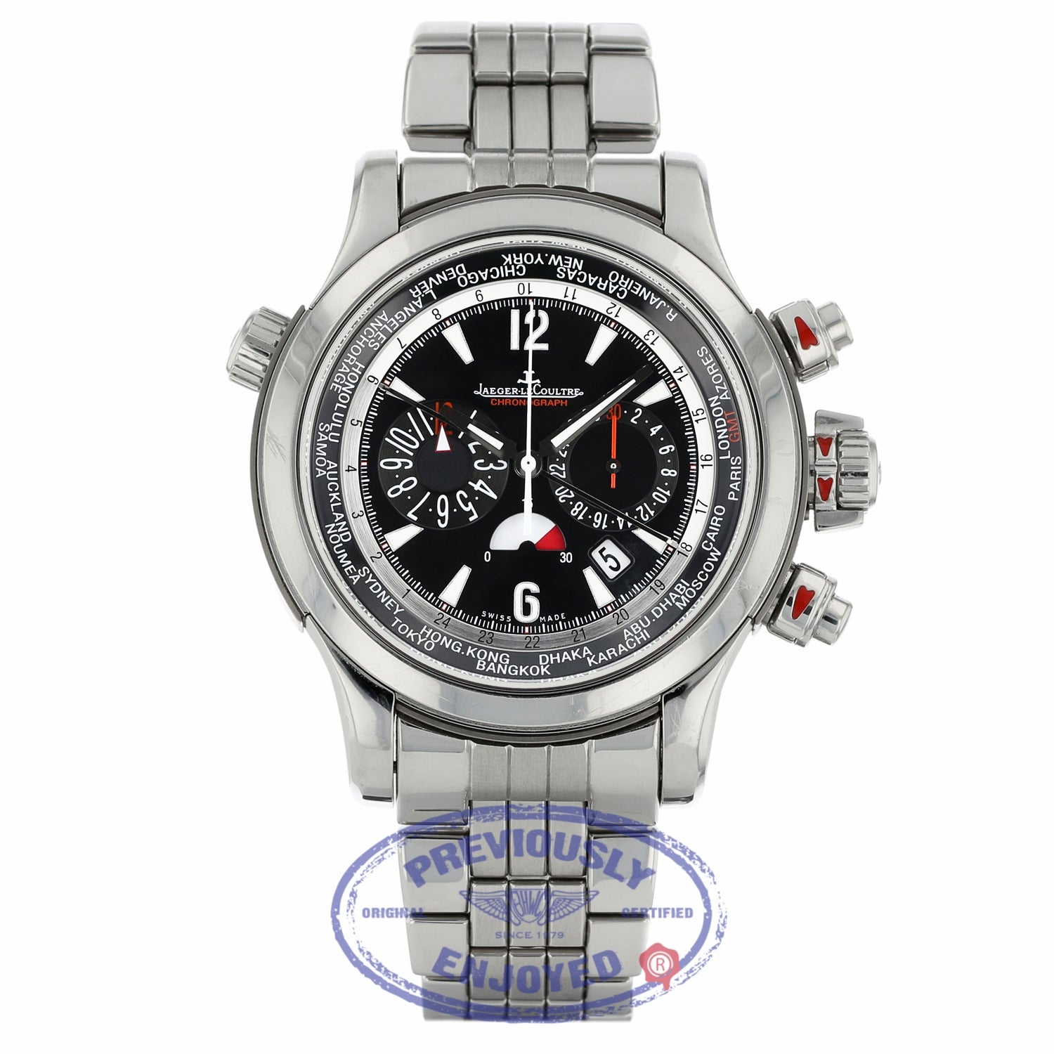 Jaeger LeCoultre Compressor Extreme World Chronograph Stainless Steel Bracelet 1768170 C76Z6F - Beverly Hills Watch Company