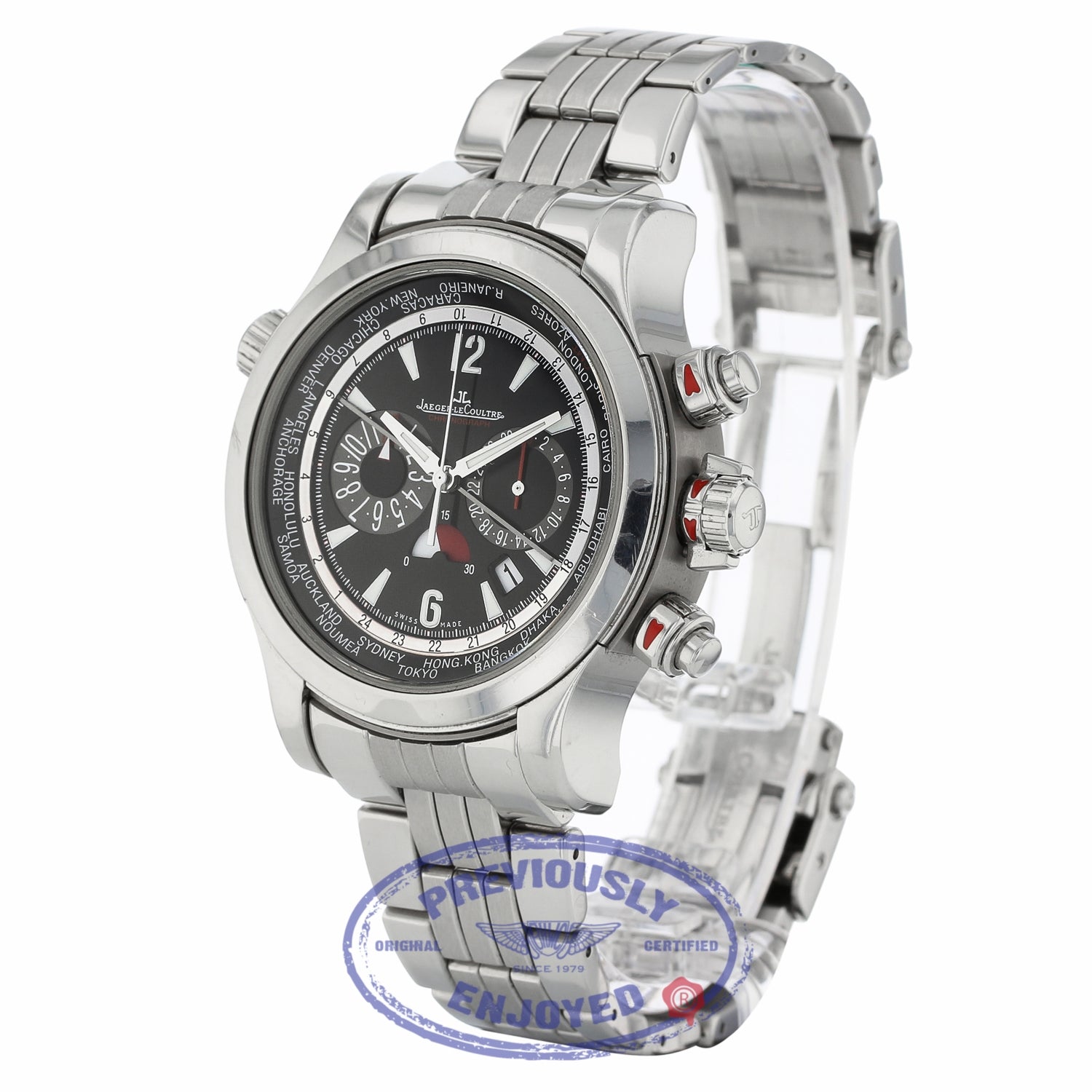 Jaeger LeCoultre Compressor Extreme World Chronograph Stainless Steel Bracelet 1768170 C76Z6F - Beverly Hills Watch Company