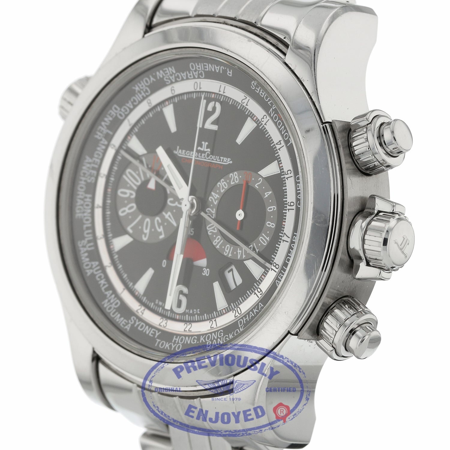 Jaeger LeCoultre Compressor Extreme World Chronograph Stainless Steel Bracelet 1768170 C76Z6F - Beverly Hills Watch Company