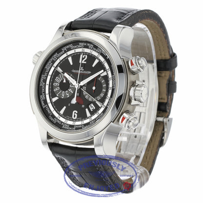 Jaeger LeCoultre Extreme World Stainless Steel Chronograph Black Dial Black Alligator Strap 150.8.22 AZ2Q21 - Beverly Hills Watch Company