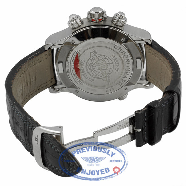 Jaeger LeCoultre Extreme World Stainless Steel Chronograph Black Dial Black Alligator Strap 150.8.22 AZ2Q21 - Beverly Hills Watch Company