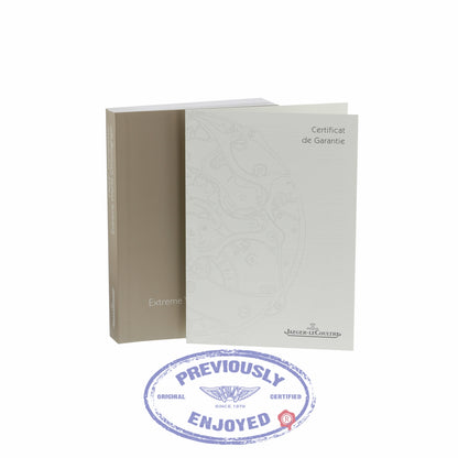 Jaeger LeCoultre Extreme World Stainless Steel Chronograph Black Dial Black Alligator Strap 150.8.22 AZ2Q21 - Beverly Hills Watch Company