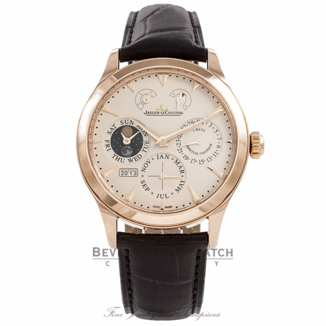 Jaeger LeCoultre Master 8 Days Perpetual 40MM  18k Rose Gold Q1612420 XISC2Z - Beverly Hills Watch Company Watch Store