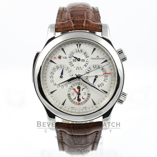Jaeger LeCoultre Watch Master Grande Reveil Perpetual Calendar Moonphase Alarm 163.84.2a Beverly Hills Watch Company Watches