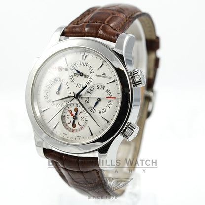 Jaeger LeCoultre Watch Master Grande Reveil Perpetual Calendar Moonphase Alarm 163.84.2a Beverly Hills Watch Company Watches