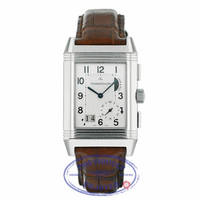 Jaeger LeCoultre Reverso Grande GMT Reserve Stainless Steel Alligator Strap Manual Wind 240.8.818 YXVY8Q - Beverly Hills Watch