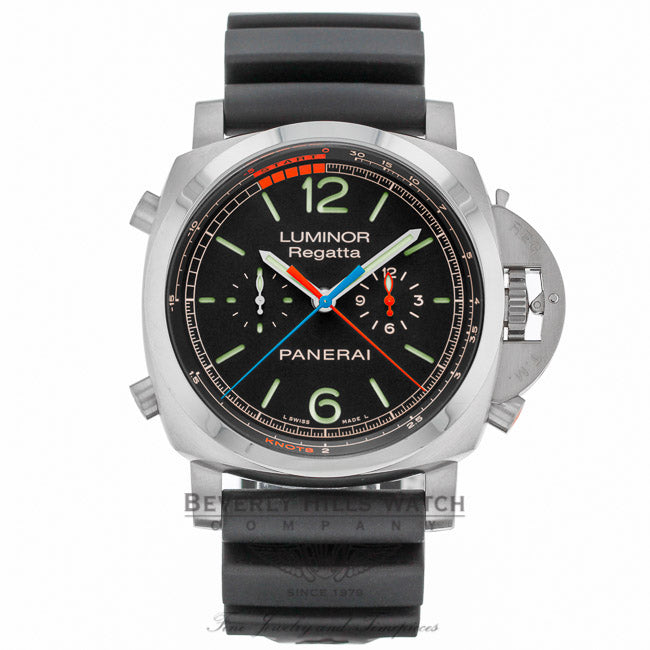 Panerai Luminor 1950 3 Day Chrono Flyback Regatta Black Dial PAM00526 6VZEY4 - Beverly Hills Watch