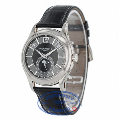 Patek Philippe Complications Annual Calendar Black and Grey Dial 40mm White Gold Watch 5205G-010 - Beverly Hills Watch