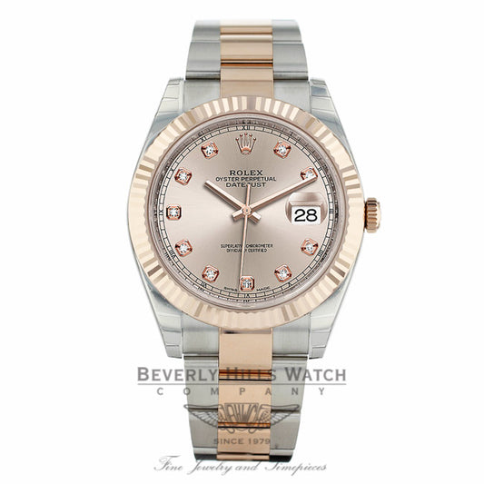 Rolex Datejust 41mm Everose and Stainless Steel Sundust Diamond Dial Oyster Bracelet 126331 - Beverly Hills Watch
