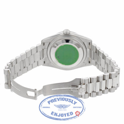 Rolex Day-Date 36mm President Platinum Glacier Blue Dial 118206 GLADP - Beverly Hills Watch