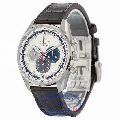 Zenith El Primero Chronograph Silver Dial Brown Leather 03204040069C494 - Beverly Hills Watch