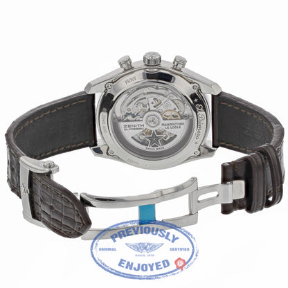 Zenith El Primero Chronograph Silver Dial Brown Leather 03204040069C494 - Beverly Hills Watch