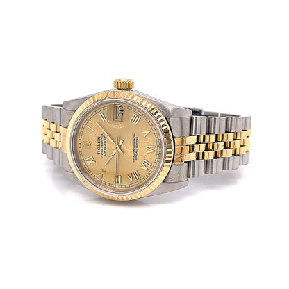 Rolex Datejust 31mm Yellow Gold and Stainless Steel Champagne Jubilee Dial 68273 - Beverly Hills Watch Company
