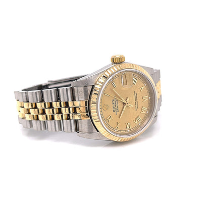 Rolex Datejust 31mm Yellow Gold and Stainless Steel Champagne Jubilee Dial 68273 - Beverly Hills Watch Company