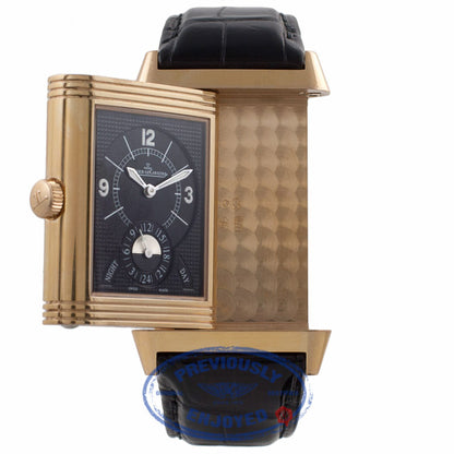 Jeager LeCoultre Grand Reverso Duo 18k Rose Gold Silver Dial Alligator Strap Q3742421 KLF2HW