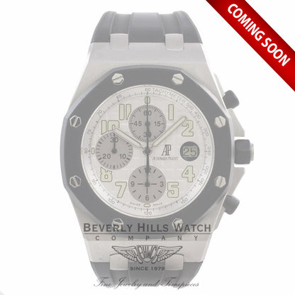 Audemars Piguet Royal Oak Offshore 44MM Chronograph Stainless Steel White Dial 25940SK.OO.D002CA.02A Q6WV7D - Beverly Hills Watch Company Watch Store
