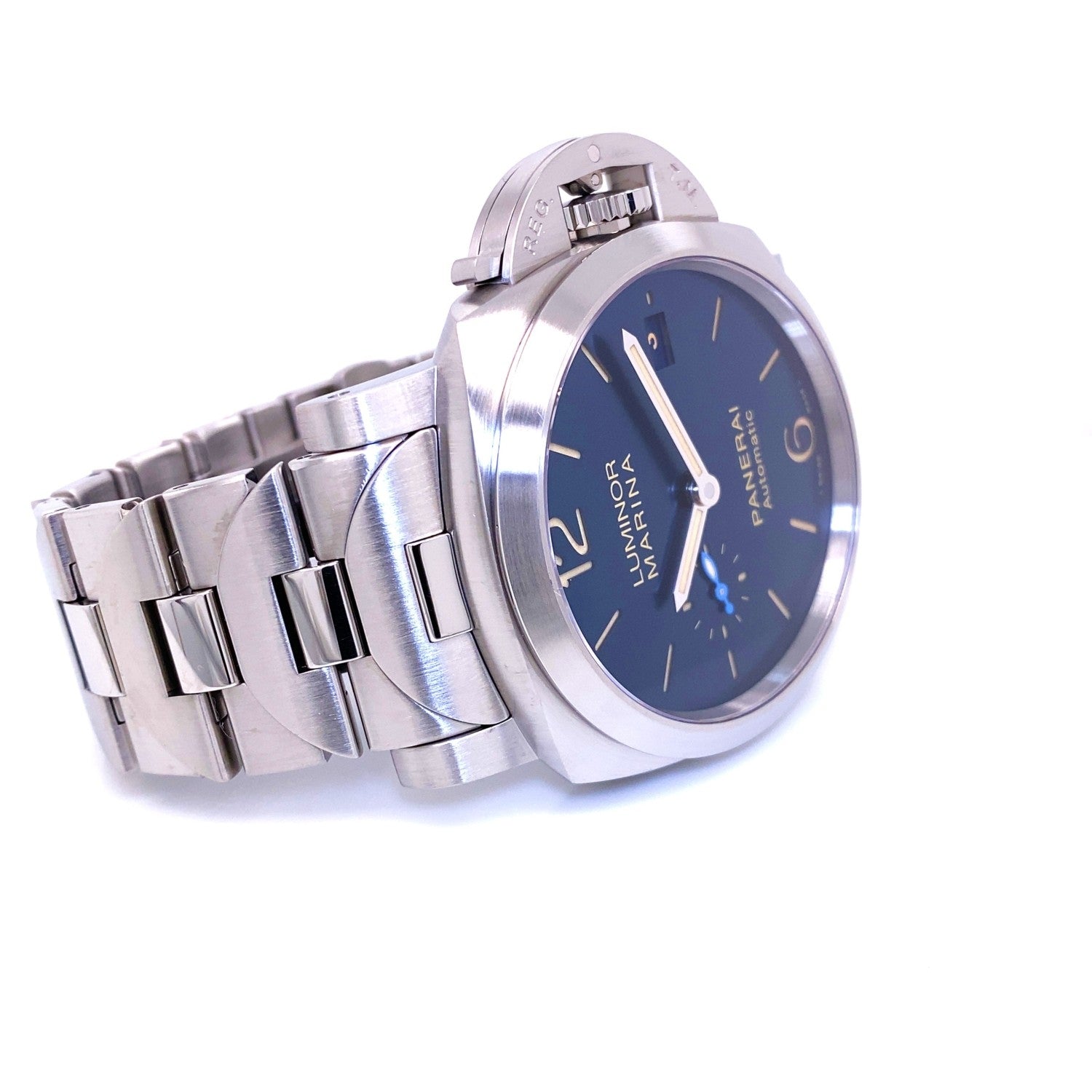 Panerai Luminor Marina 42mm Blue Dial PAM 1028 JPUAYW - Beverly Hills Watch Company