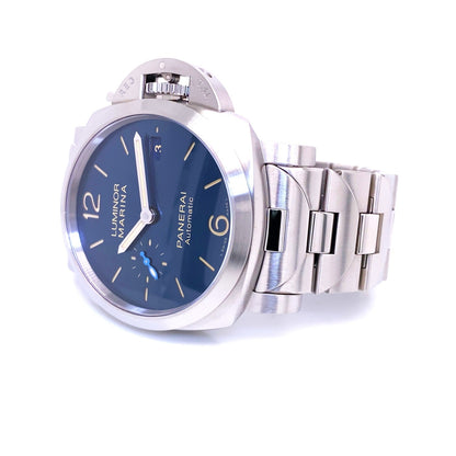 Panerai Luminor Marina 42mm Blue Dial PAM 1028 JPUAYW - Beverly Hills Watch Company