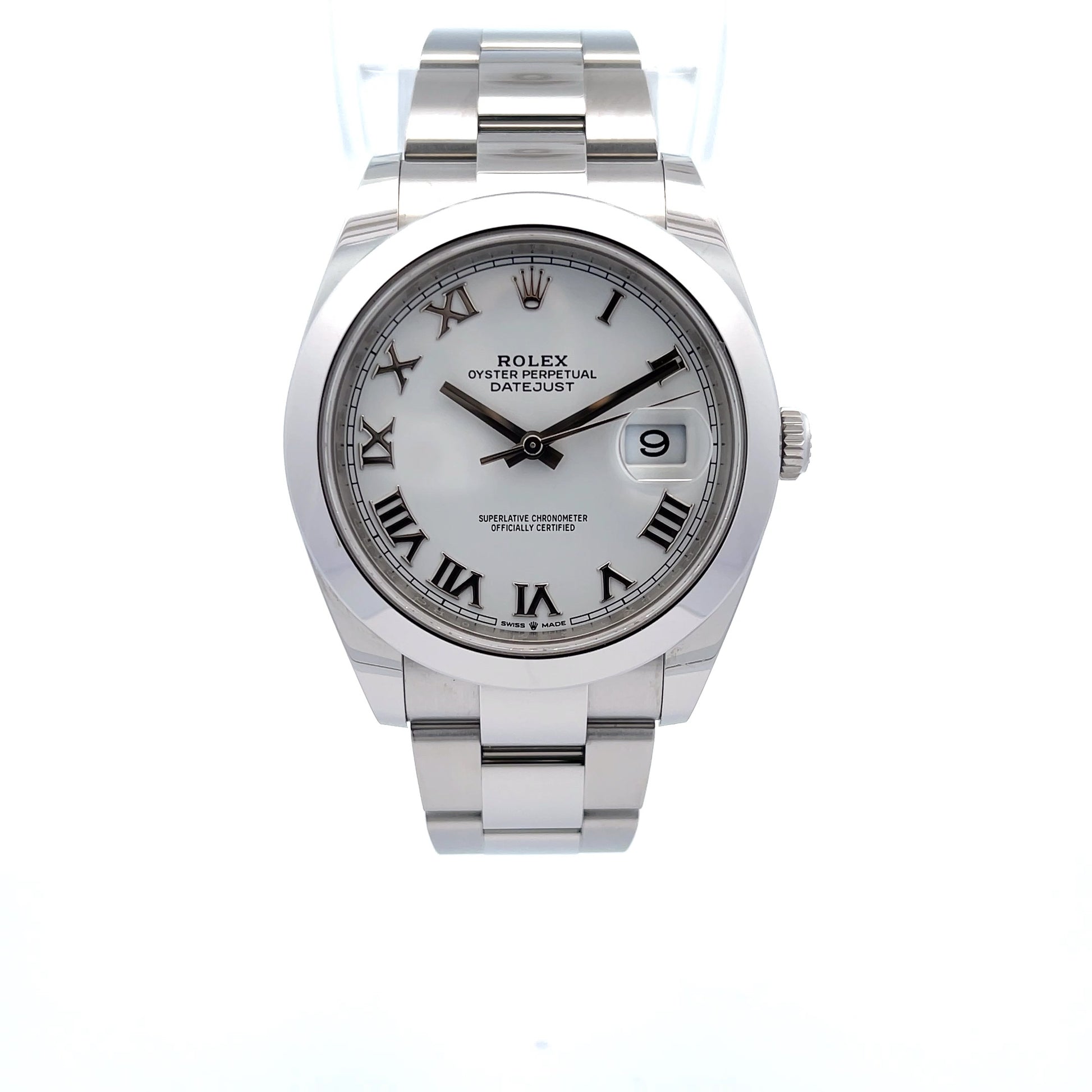 Rolex Datejust 41mm Stainless Steel White Dial Roman 126300 - Beverly Hills Watch Company