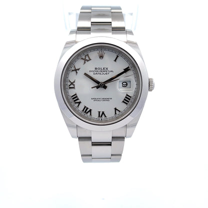Rolex Datejust 41mm Stainless Steel White Dial Roman 126300 - Beverly Hills Watch Company