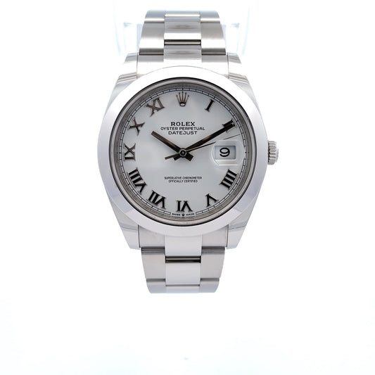 Rolex Datejust 41mm Stainless Steel White Dial Roman 126300 - Beverly Hills Watch Company