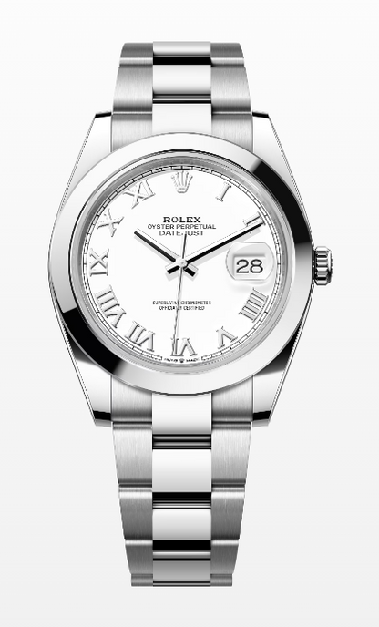 Rolex Datejust 41mm Stainless Steel White Dial Roman 126300 - Beverly Hills Watch Company