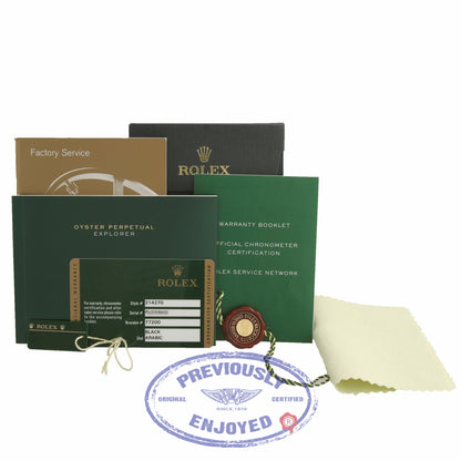 Rolex Explorer I 39mm Stainless Steel Black Dial Watch 214270 K8LDCT - Beverly Hills Watch Company