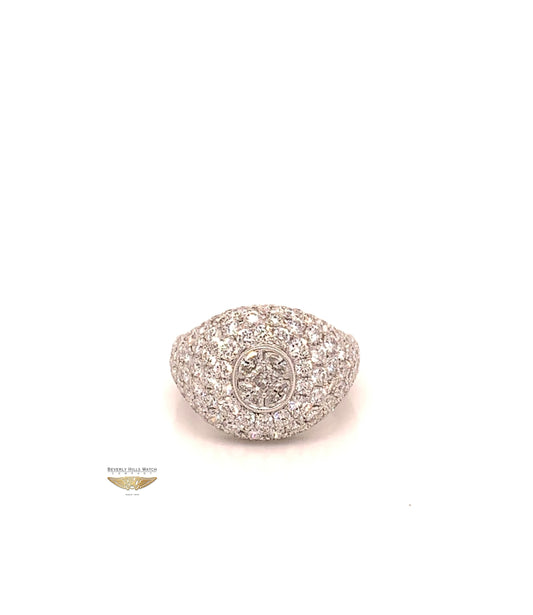 Naira & C La Scala Diamond Signet White Gold Ring KMQCTJ - Beverly Hills Watch and Jewelry Company