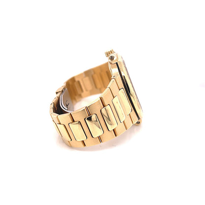 Patek Philippe Nautilus Diamond Bezel Yellow Gold Blue Dial 3800/1J - Beverly Hills Watch Company