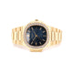 Patek Philippe Nautilus Diamond Bezel Yellow Gold Blue Dial 3800/1J - Beverly Hills Watch Company