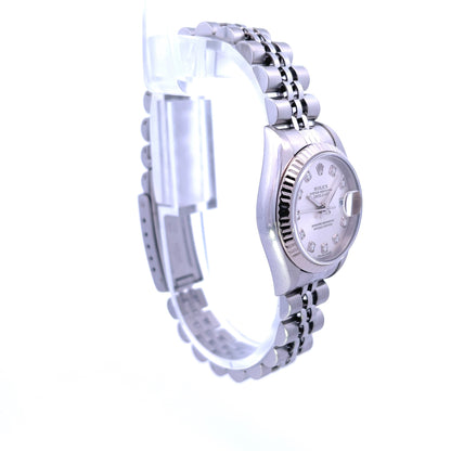 Rolex Datejust 26MM Stainless Steel Silver Diamond Dial 79174 - Beverly Hills Watch Company