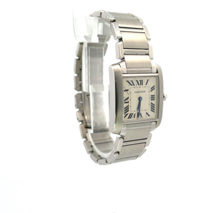 Cartier Tank Francaise Medium Stainless Steel Quartz Silver Dial W51011Q3 - Beverly Hills Watch Company
