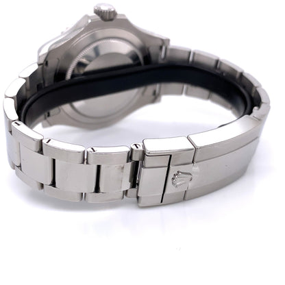 Rolex YachtMaster 40mm Platinum Bezel Blue Dial 116622 KXT059 - Beverly Hills Watch Company