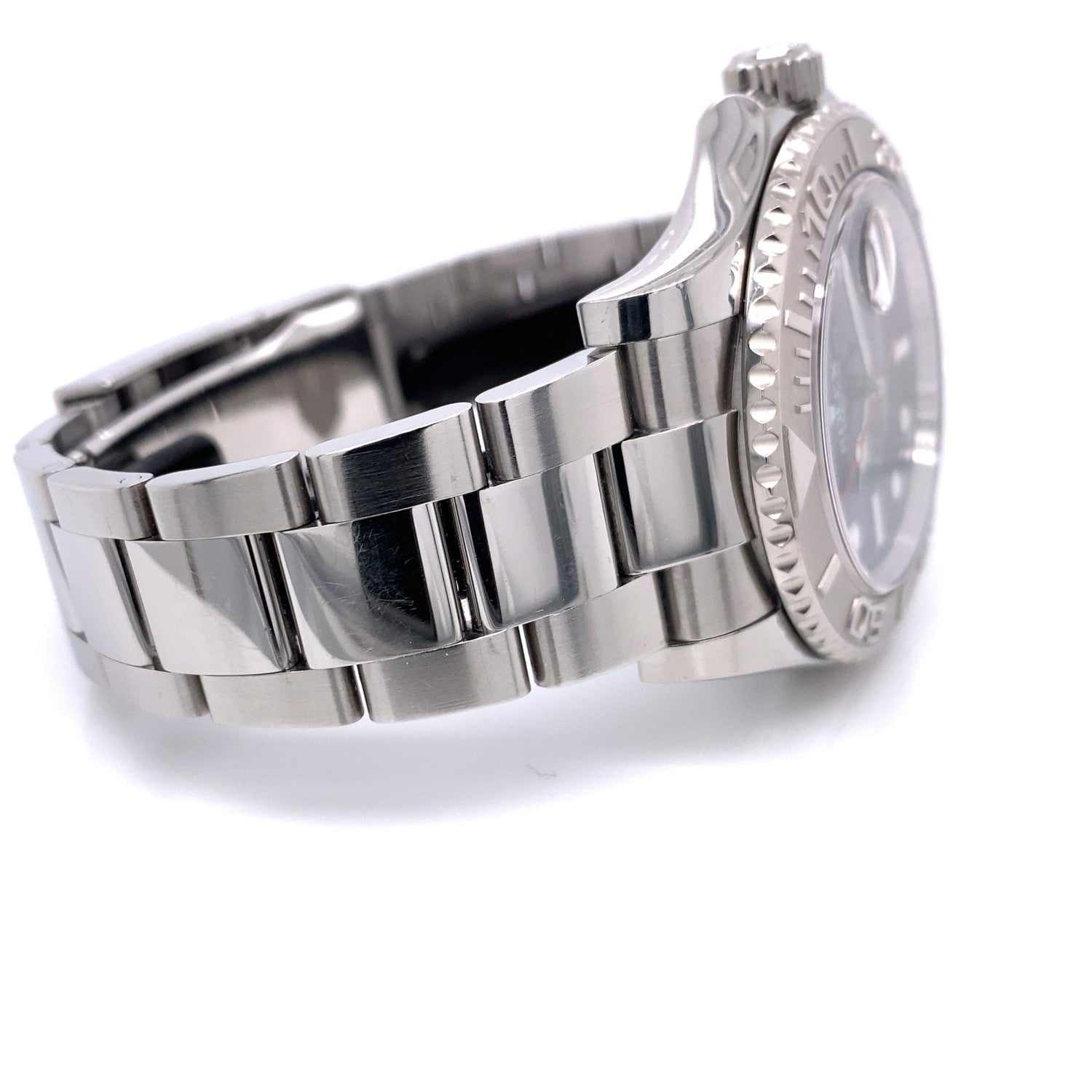 Rolex YachtMaster 40mm Platinum Bezel Blue Dial 116622 KXT059 - Beverly Hills Watch Company