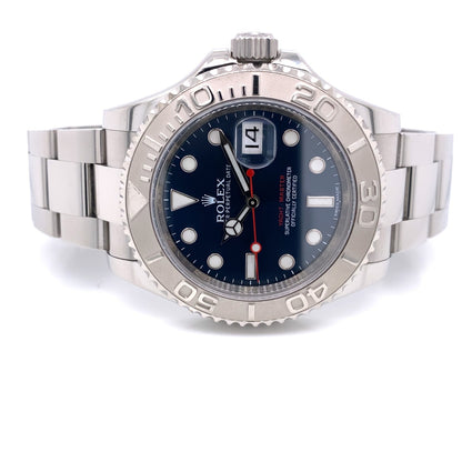 Rolex YachtMaster 40mm Platinum Bezel Blue Dial 116622 KXT059 - Beverly Hills Watch Company