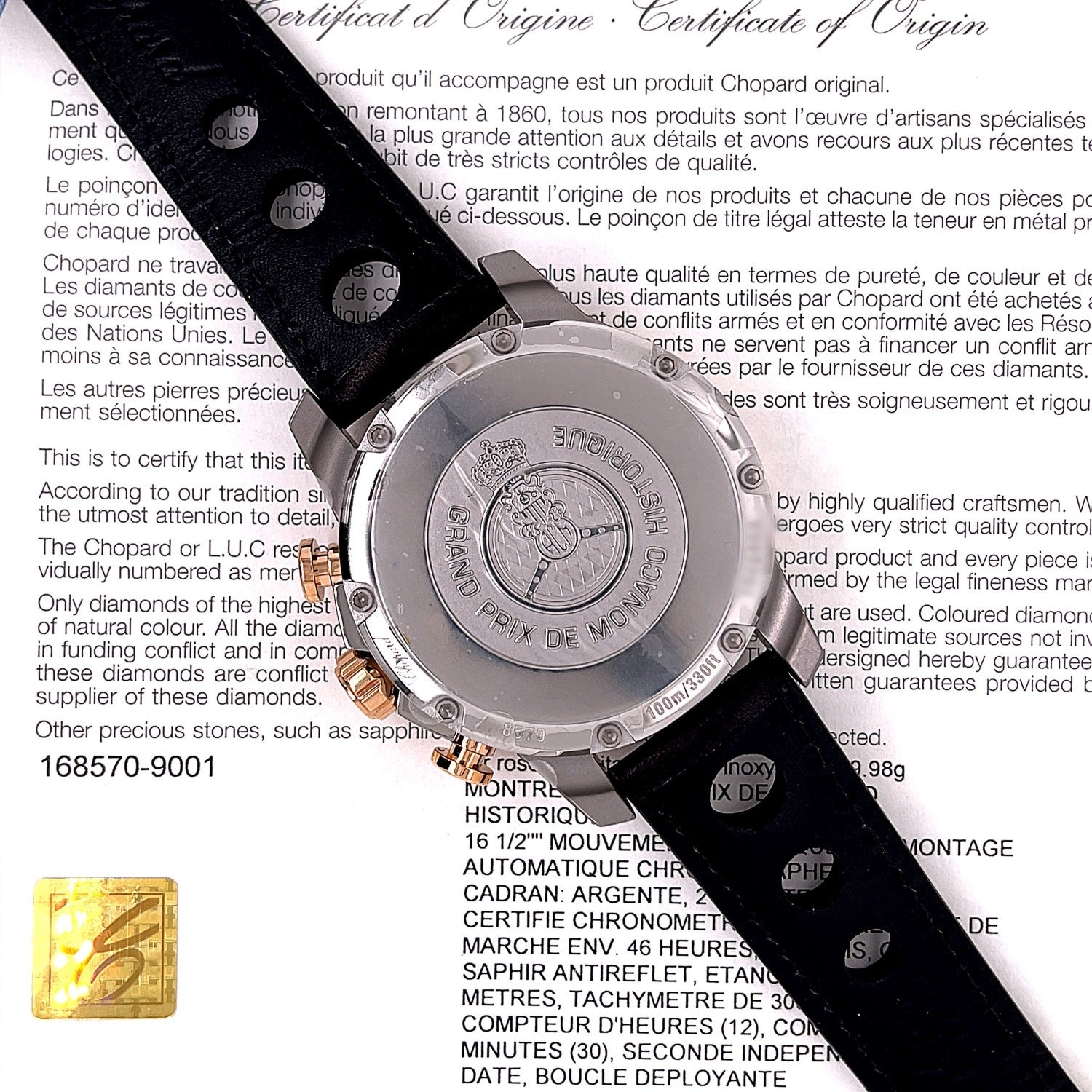 Chopard Grand Prix de Monaco Historique Rose Gold and Titanium Chronograph 168570-9001 - Beverly Hills Watch Company